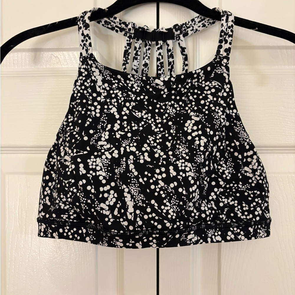Lululemon Athletica Black and White Strappy Sports Bra